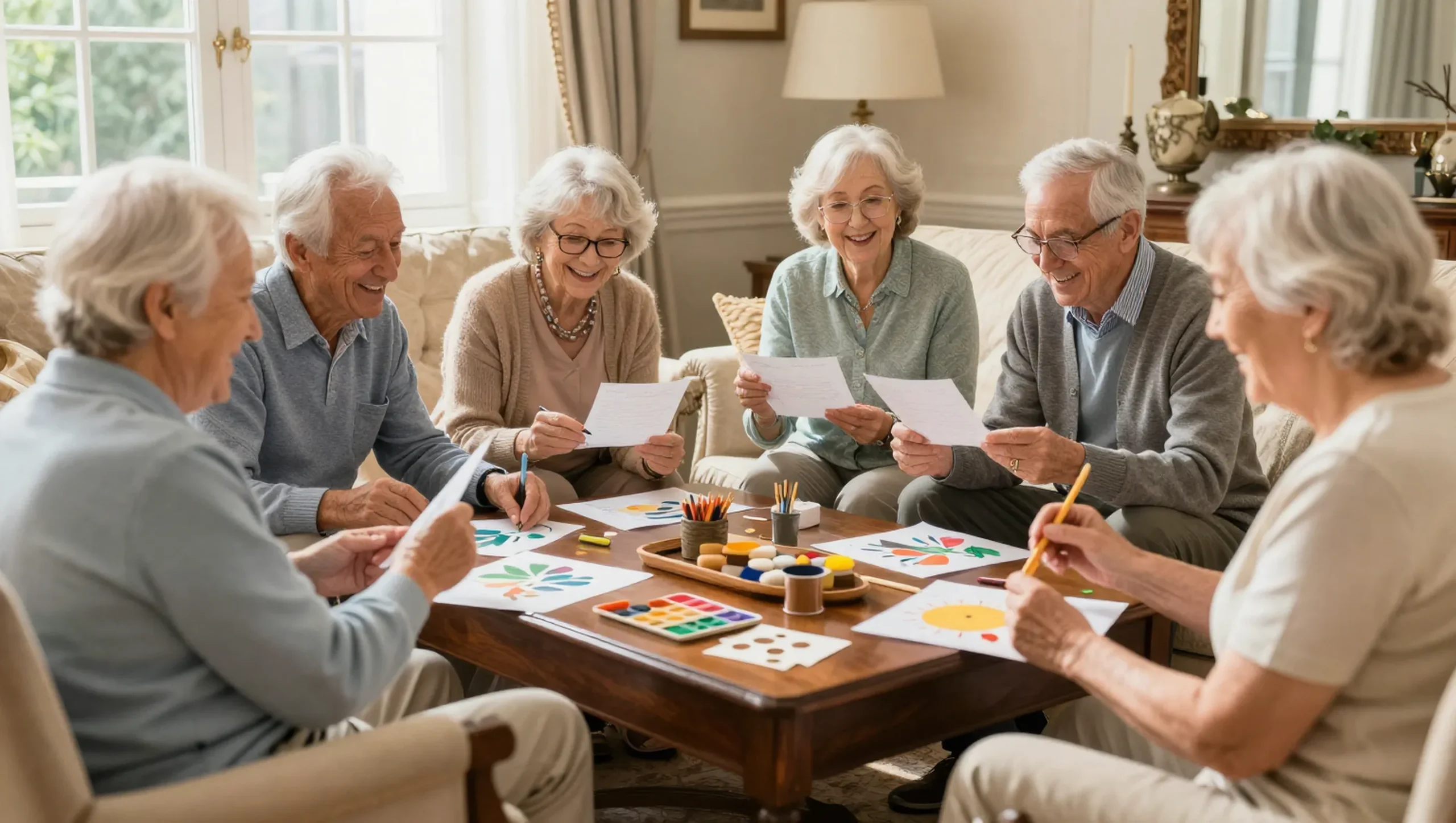 Seniors enjoying activities together