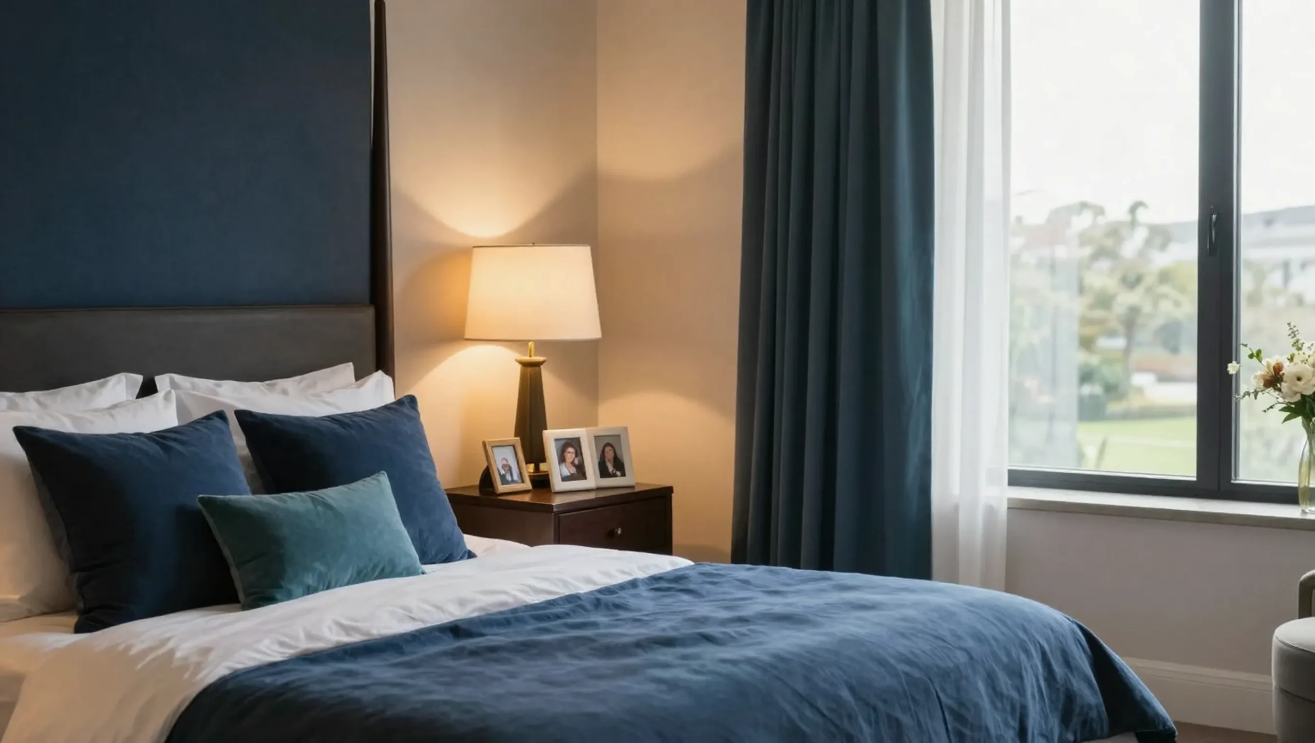 Elegant bedroom at Harmony House